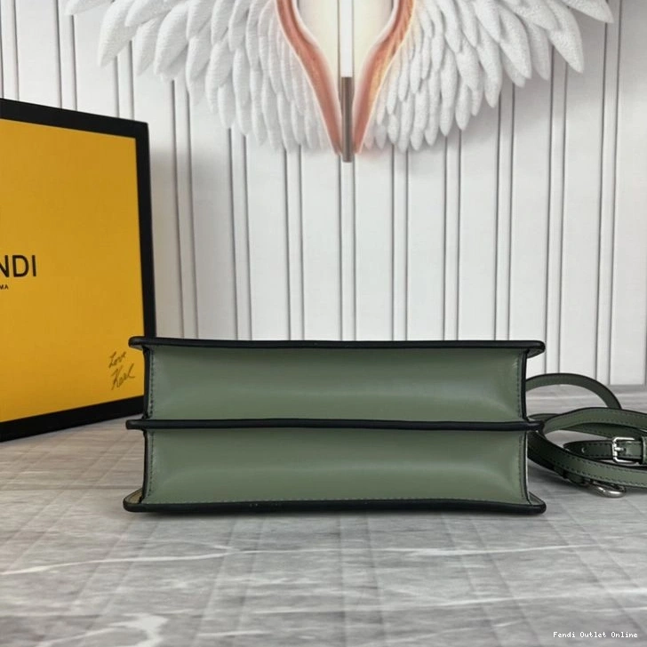 Affordable Green Fendi In Mini Peekaboo Leather Cut Bag Calf 0818